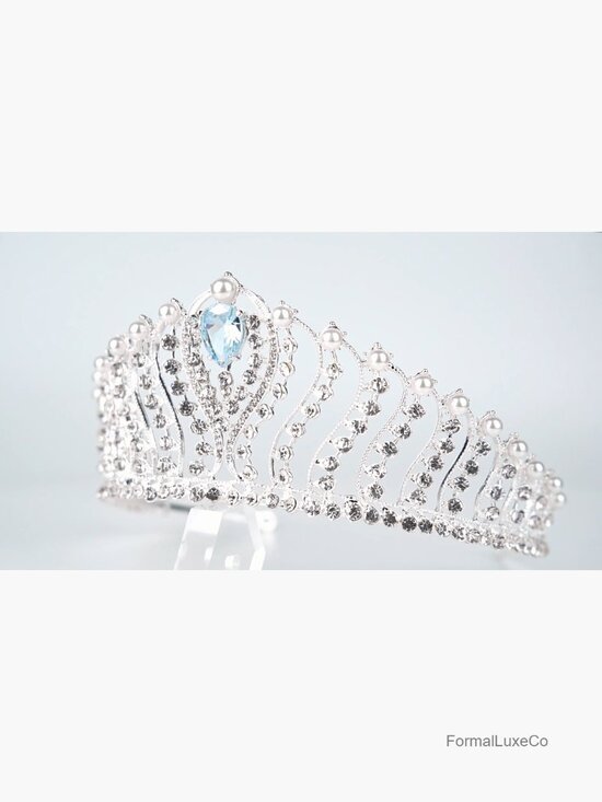 Crystal Rhinestone Pearl Crown Tiara Hair Accessory Queen Princess main image 4